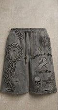 Grey Chain Stride JoggerShorts