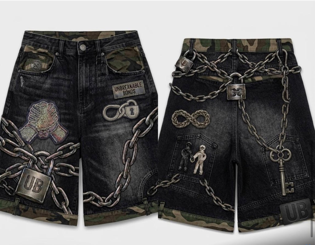 Black Chained Jorts
