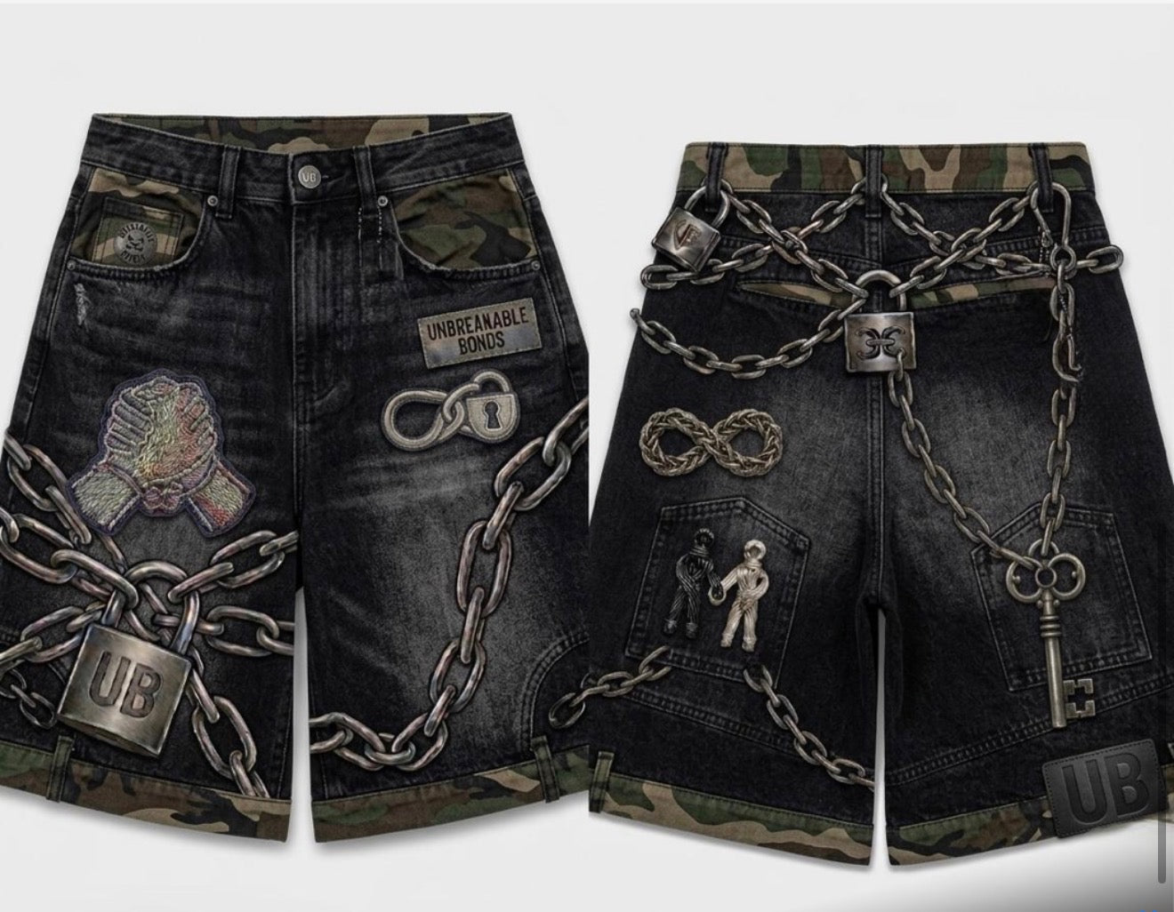 Black Chained Jorts