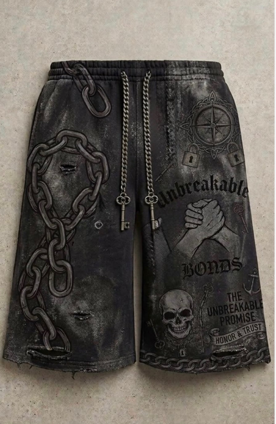 Black Chain Stride JoggerShorts