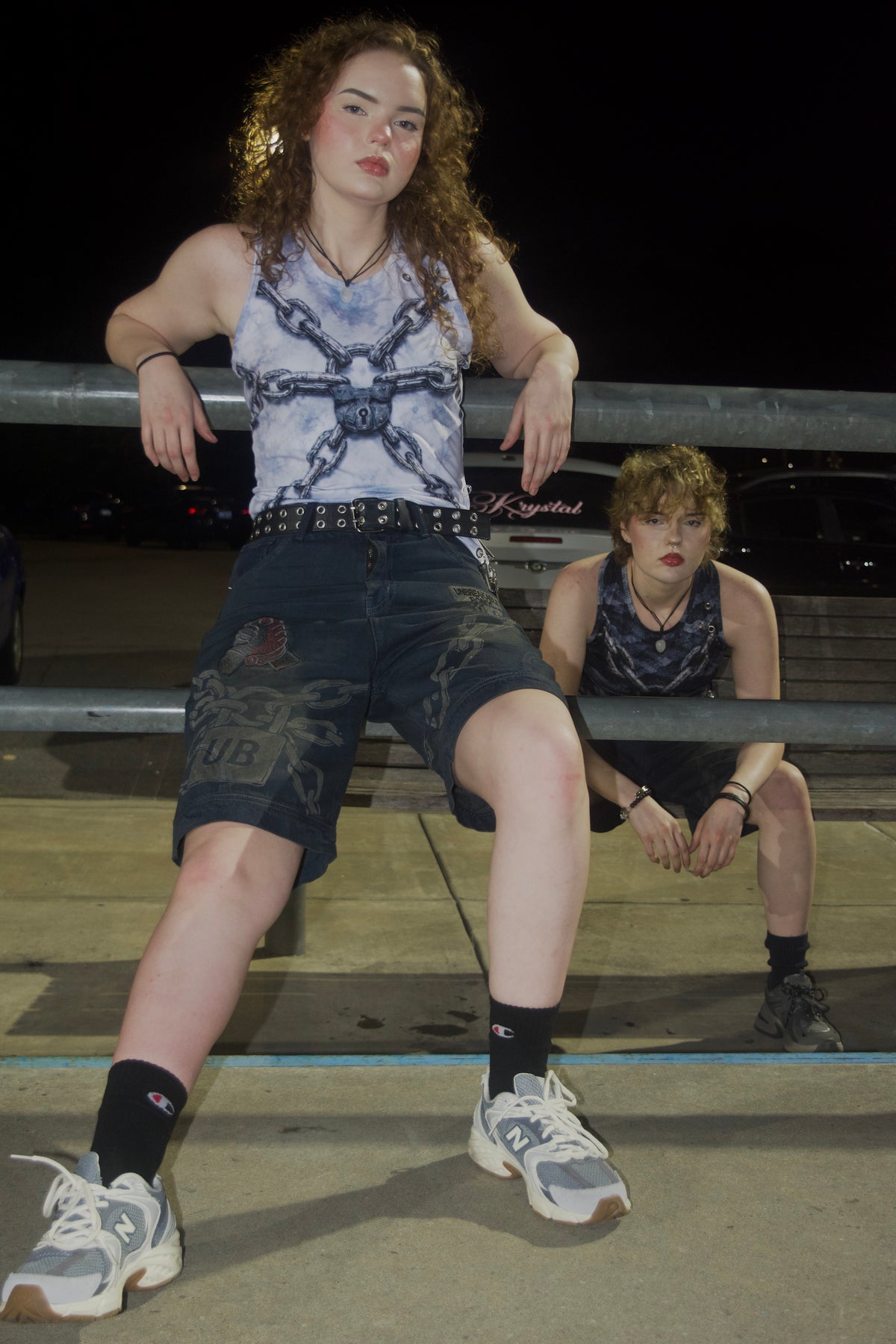 Grey Chained Jorts